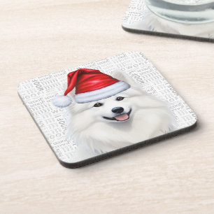 Dessous-de-verre American Eskimo Dog Woof Word Art Holiday