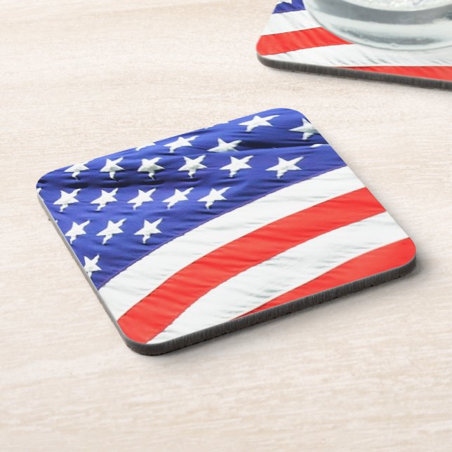 Dessous-de-verre American Flag, vous pouvez ajouter du texte et tél (Côté gauche)