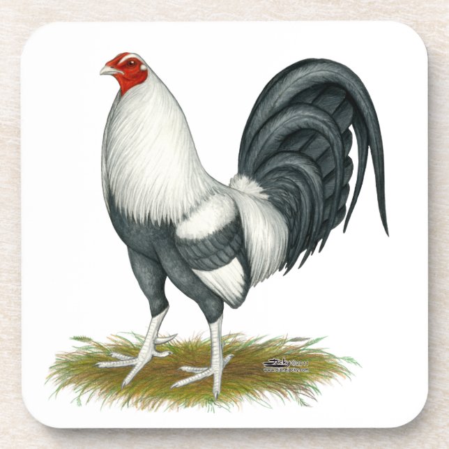 Dessous-de-verre American Game Silver Blue Gamecock (Devant)