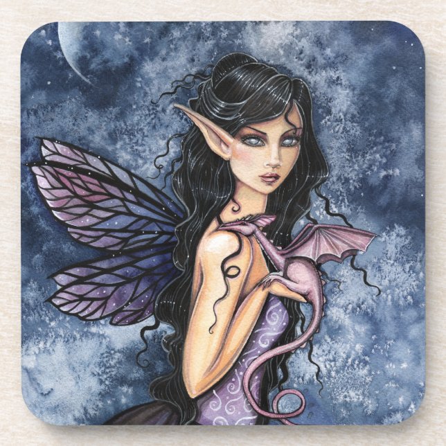 Dessous-de-verre Amethyst Dragon Purple Fairy Imaginaire Art (Devant)