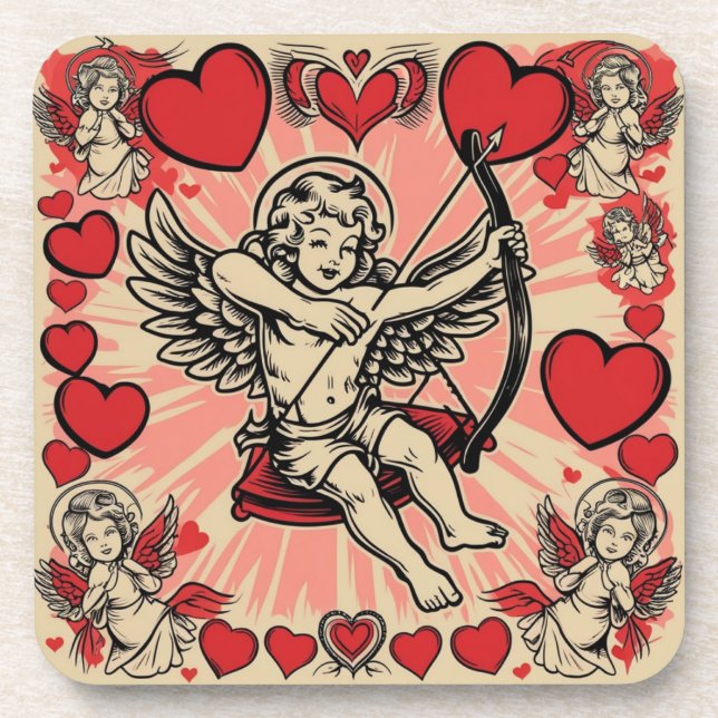 Dessous-de-verre Amour cupide vintage (Devant)