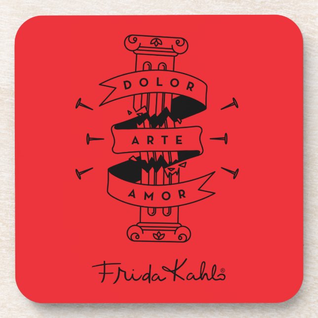 Dessous-de-verre Amour d'art de douleur de Frida Kahlo | (Devant)