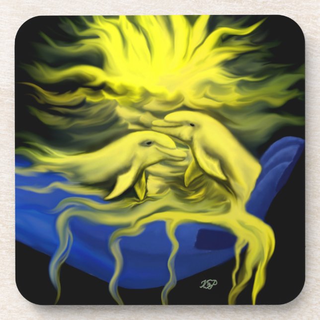 Dessous-de-verre Amour dauphin (Devant)