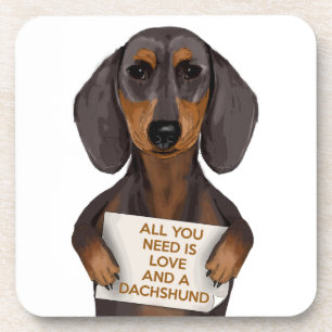 Dessous-de-verre Amour et Dachshund