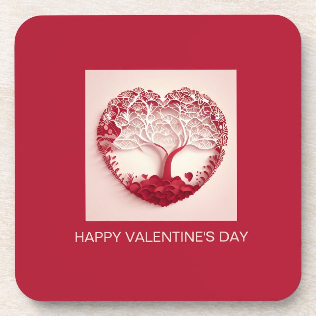 Dessous-de-verre Amour Moderne & Coeurs de la Journée des Valentine (Devant)