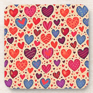 Dessous-de-verre Amour sans couture Coeur Motif Art