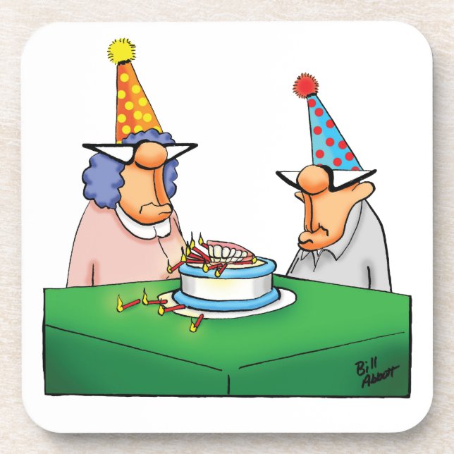 Dessous-de-verre Amusant Joyeux Humour d'anniversaire Dessous de ve (Devant)