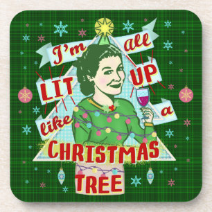 Dessous-de-verre Amusante rétro Humour de Noël