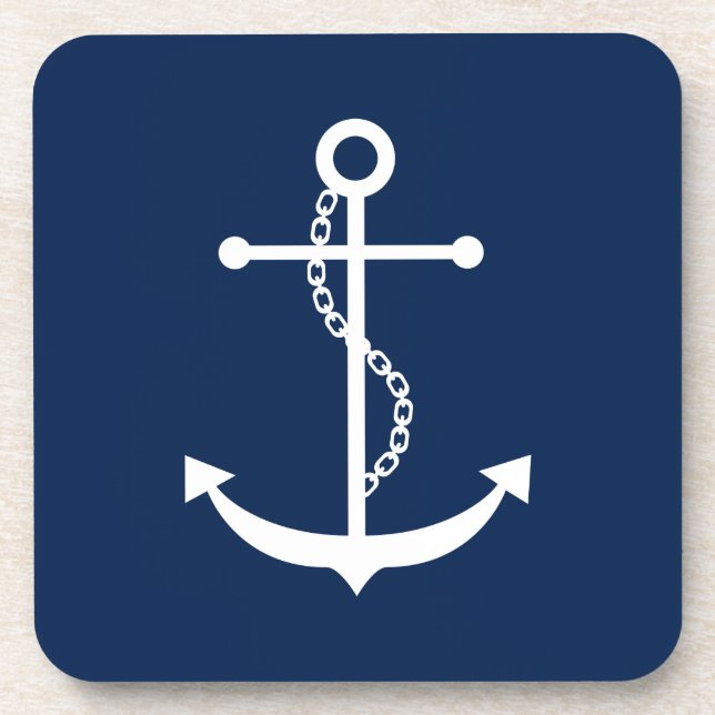 Dessous-de-verre Ancre bleu marine (Devant)