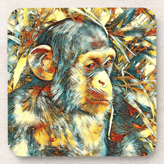 Dessous-de-verre AnimalArt_Chimpanzée_012 (Devant)