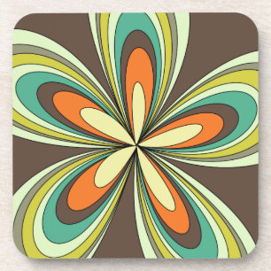 Dessous-de-verre Années 60 super les années 70 Hippie Fleur Brown R