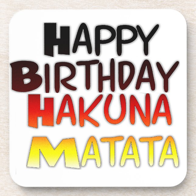 Dessous-de-verre Anniversaire allemand Hakuna Matata Art Imprimer (Devant)