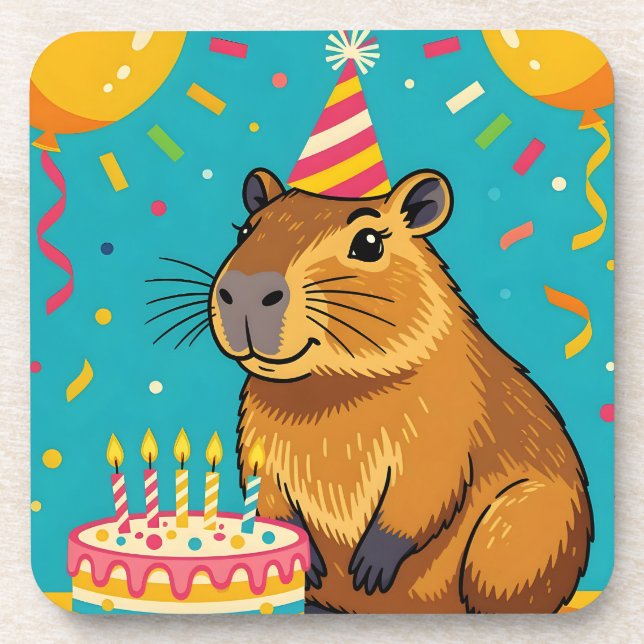 Dessous-de-verre Anniversaire de Capybara (Devant)