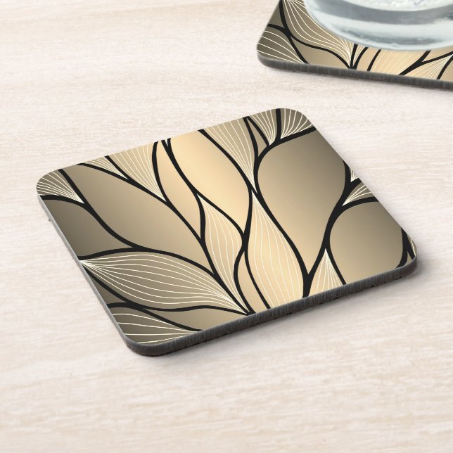 Dessous-de-verre Antique Gold Creative Leave Motif (Côté gauche)