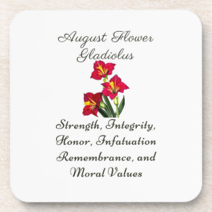 Dessous-de-verre Août Mois de naissance Fleur Gladiolus Cadeau de n