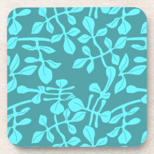 Dessous-de-verre Aqua Tone on Tone Moderne Feuilles Set de concepti