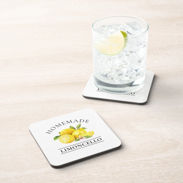 Dessous-de-verre Aquarelle Citrons Limoncello fait maison (Côté Droit)