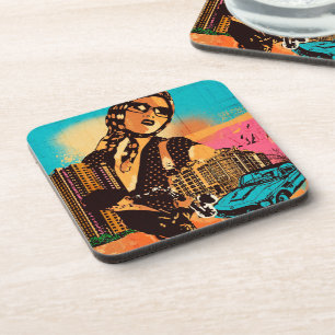 Dessous-de-verre Aquarelle Colorée Ville Beverage Coaster