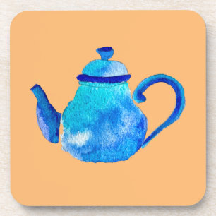 Dessous-de-verre Aquarelle couleur bleu teapot