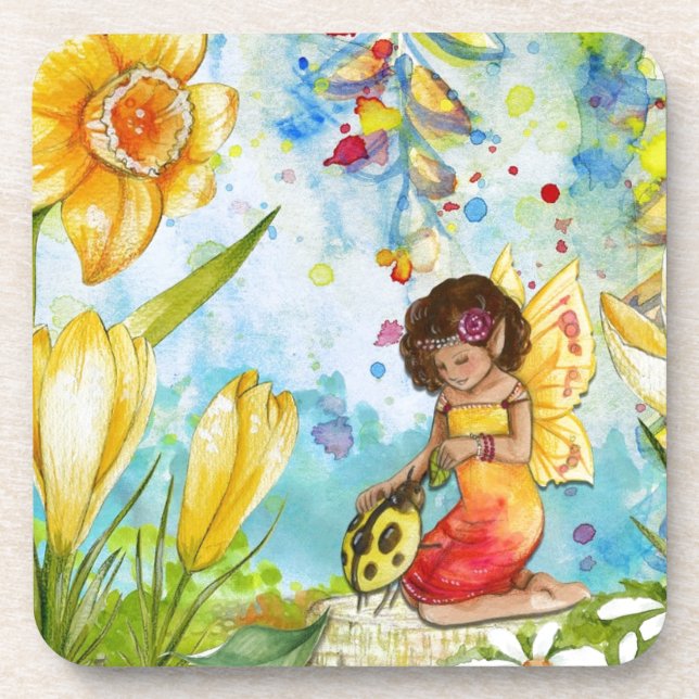 Dessous-de-verre Aquarelle de fée illustration fantaisie (Devant)
