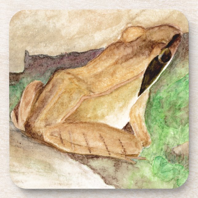 Dessous-de-verre Aquarelle de grenouille à bois (Devant)