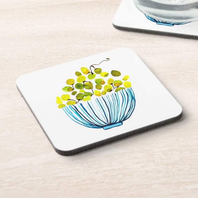 Dessous-de-verre Aquarelle de raisins fruits mignons (Côté gauche)