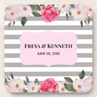 Aquarelle Doux rose blanc Roses Mariage Floral