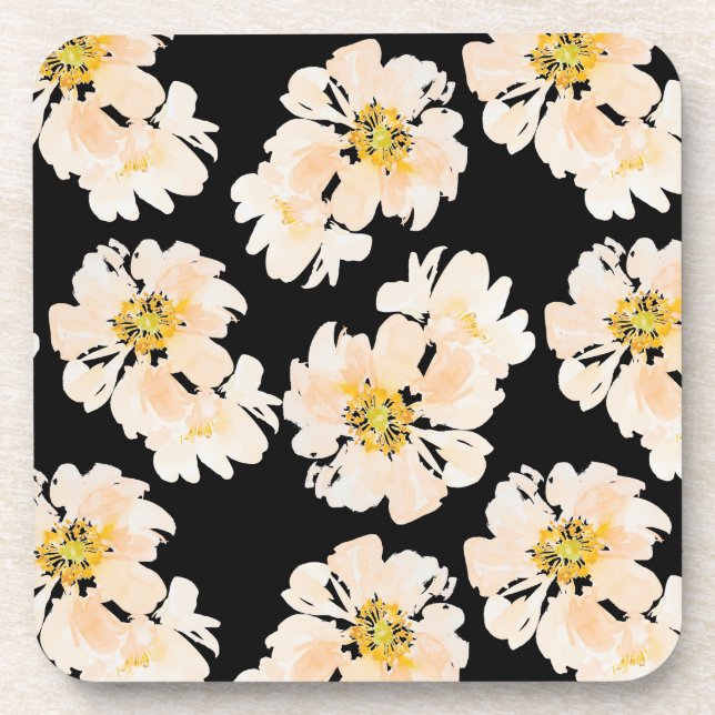 Dessous-de-verre Aquarelle Les fleurs rougissent les pivoines (Devant)