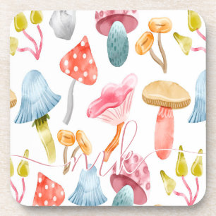Dessous-de-verre Aquarelle Pastel Champignons