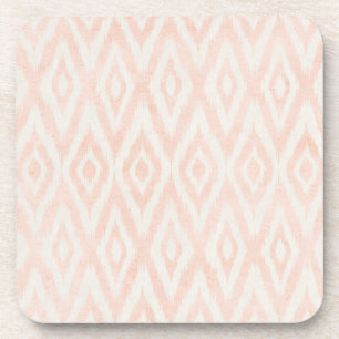 Dessous-de-verre Aquarelle rose pâle Ikat Impression géométrique Pe