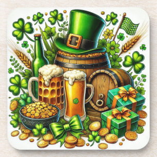 Dessous-de-verre Aquarelle Saint-Patrick Bière, Pièces et Trèfle