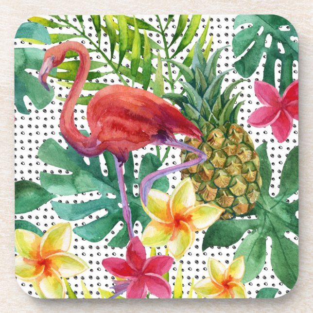 Dessous-de-verre Aquarelle tropicale (Devant)