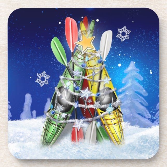 Dessous-de-verre Arbre de Noël Kayak (Devant)
