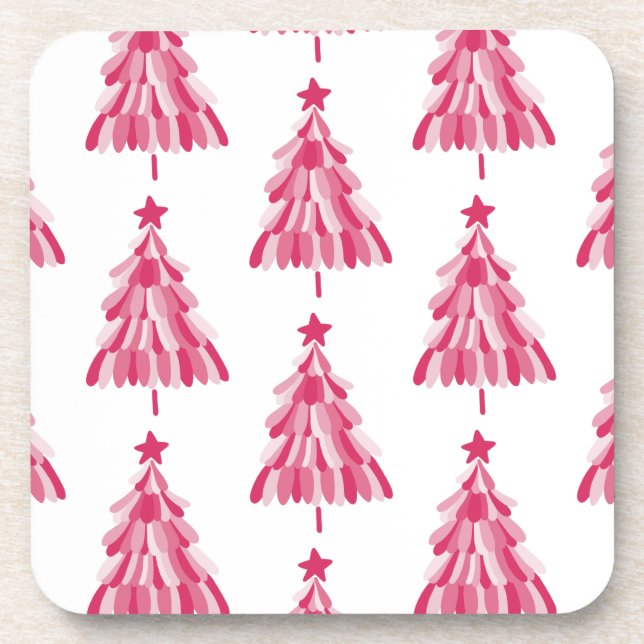 Dessous-de-verre Arbre de Noël rose (Devant)