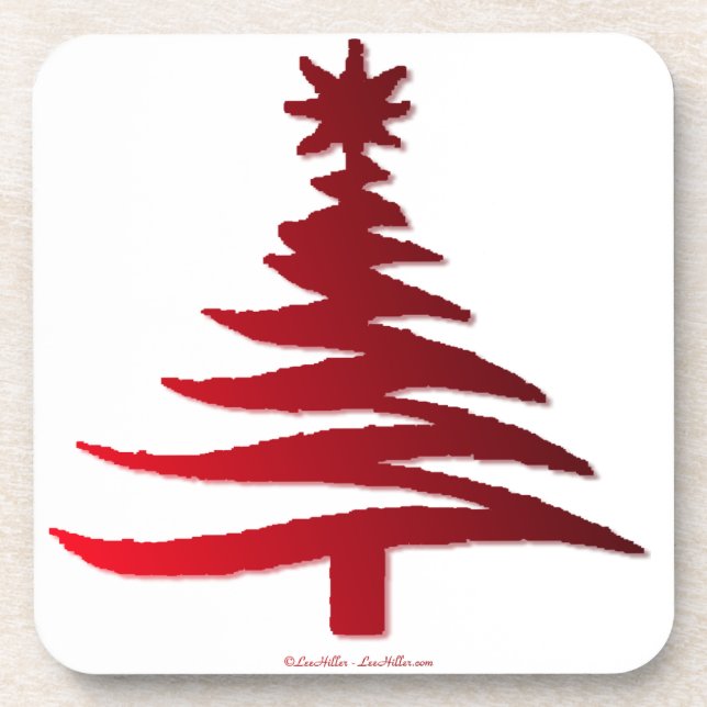 Dessous-de-verre Arbre de Noël Rouge (Devant)