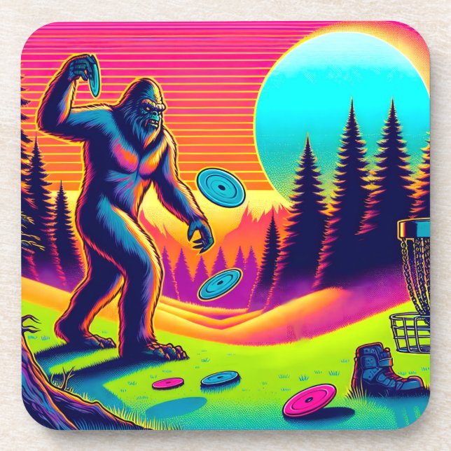 Dessous-de-verre Arbres noirs | Bigfoot Disc Golf Humour (Devant)