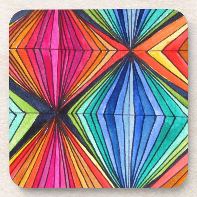 Dessous-de-verre Arc-en-ciel - Art optique géométrique (Devant)