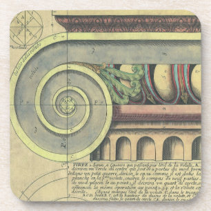 Dessous-de-verre Architecture vintage ; Capital Volute par Vignola