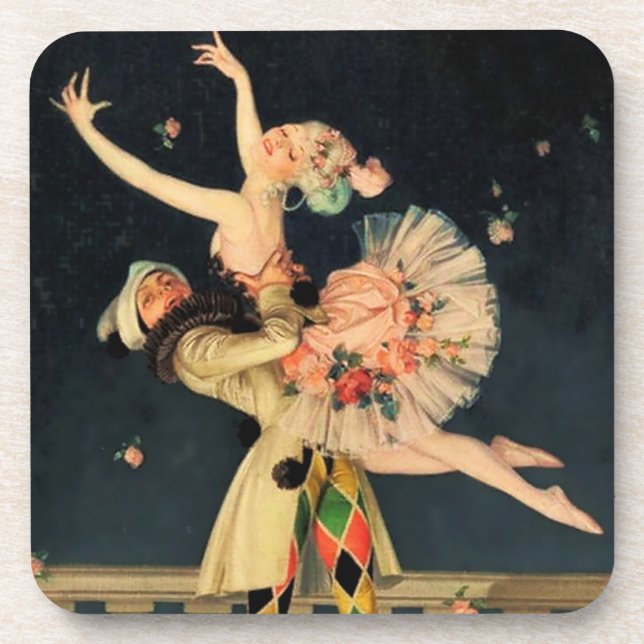 Dessous-de-verre "Arlequin et Columbine" par FX Leyendecker (Devant)