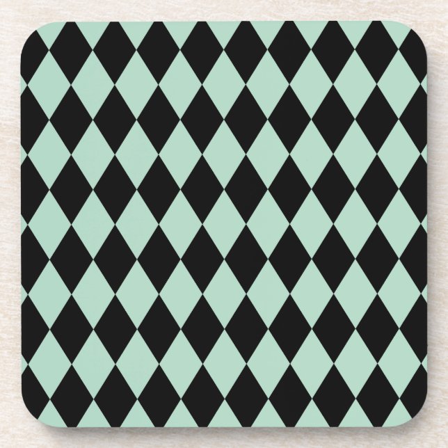 Dessous-de-verre Arlequin marin et noir (Devant)