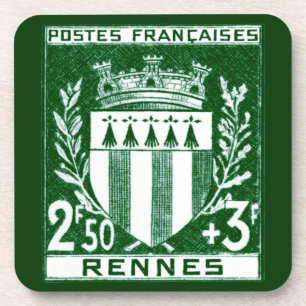 Dessous-de-verre Armoiries vintages de Rennes, France