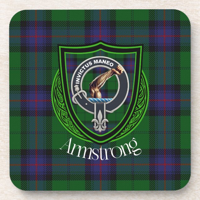 Dessous-de-verre Armstrong Scottish Clan Tartan & Crest (Devant)