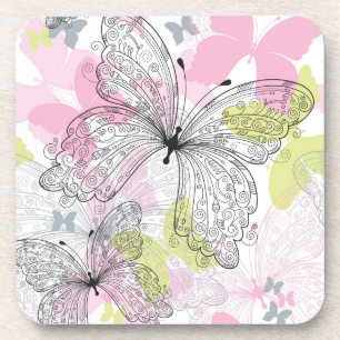 Dessous-de-verre Arrière - plan avec le papillon