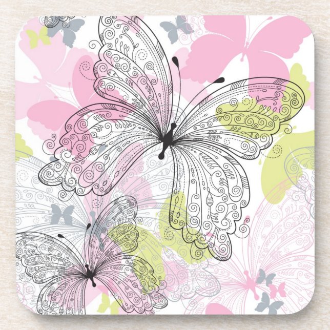 Dessous-de-verre Arrière - plan avec le papillon (Devant)