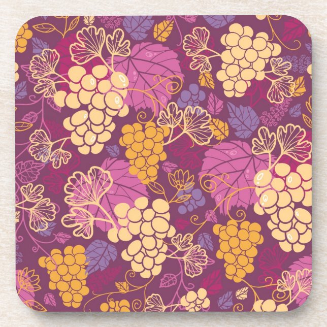 Dessous-de-verre Arrière - plan doux de motif de vignes (Devant)