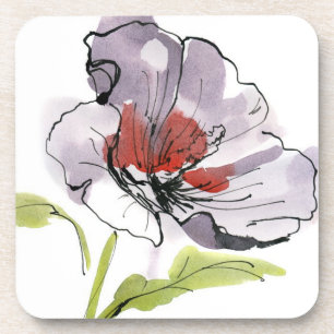 Dessous-de-verre Arrière - plan floral peint par résumé 3