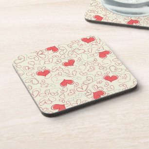 Dessous-de-verre Arrière - plan mignon de coeurs