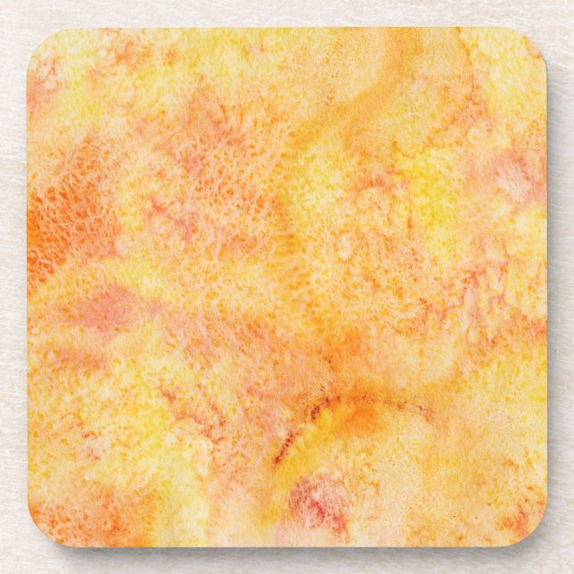 Dessous-de-verre Arrière - plan orange d'aquarelle (Devant)