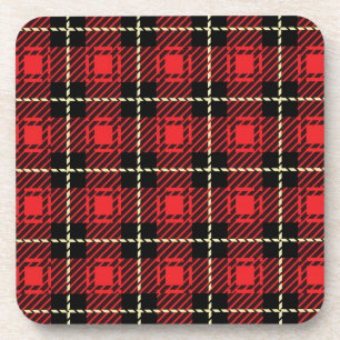 Dessous-de-verre Arrière - plan rouge de plaid