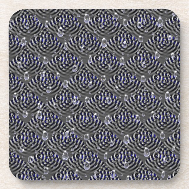 Dessous-de-verre Arrosage sur métal gris bleu (Devant)